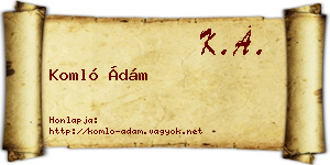 Komló Ádám névjegykártya